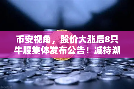 币安视角，股价大涨后8只牛股集体发布公告！减持潮来袭，投资者如何应对？